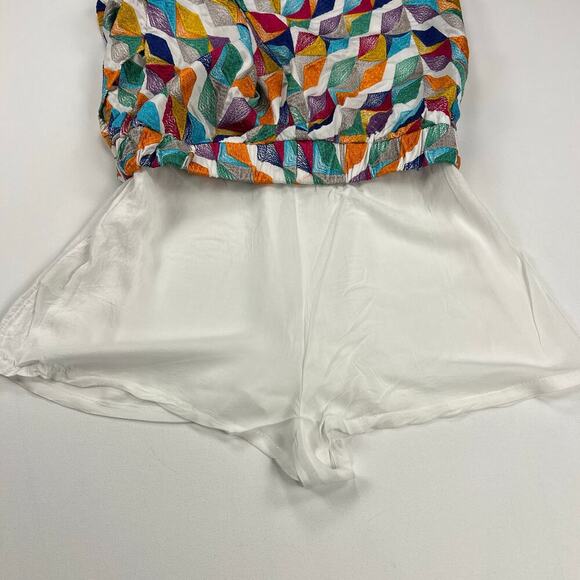 Willa Story Palmer Pull On Shorts Colorful Embroidered Kaleidoscope Lined Size L - Picture 6 of 8
